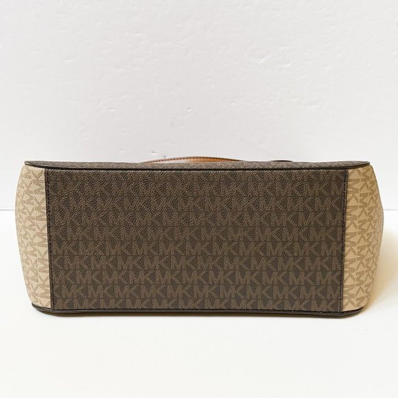 Michael Kors Jet Set Travel Large X Chain Color-Block Tote Shoulder Bag MK Brown - Picture 5 of 12